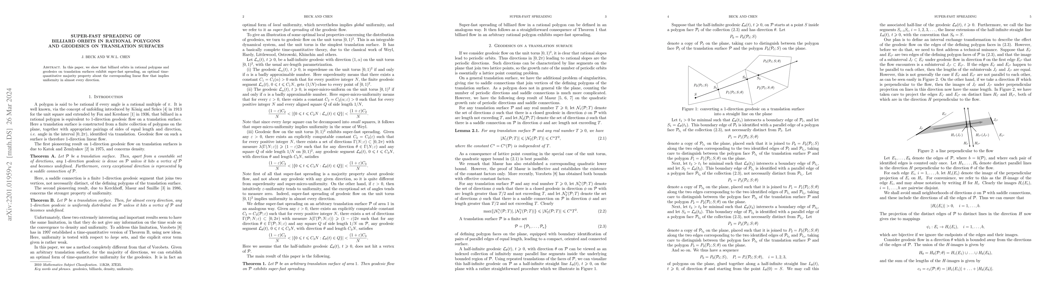 Thumbnail for Super-fast spreading of billiard orbits in rational polygons and
  geodesics on translation surfaces