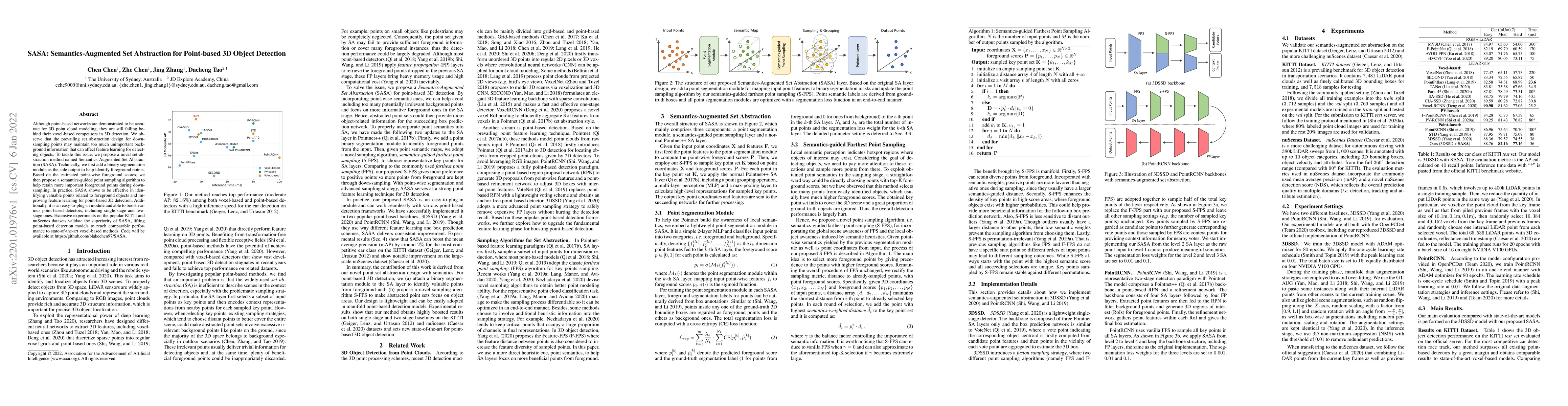 Thumbnail for SASA: Semantics-Augmented Set Abstraction for Point-based 3D Object
  Detection