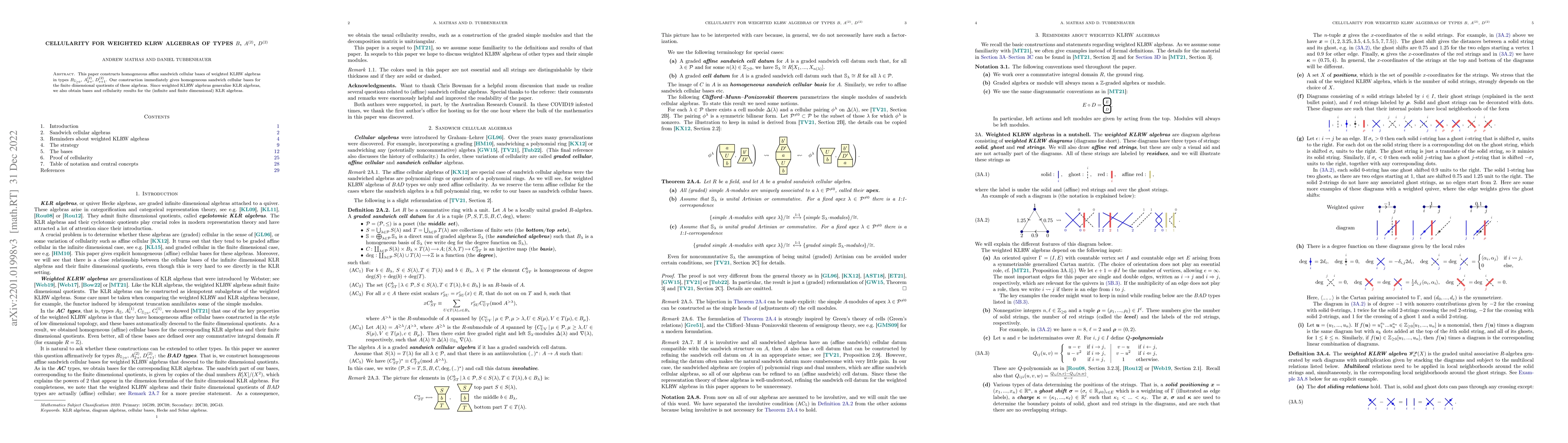 Thumbnail for Cellularity for weighted KLRW algebras of types $B$, $A^{(2)}$,
  $D^{(2)}$