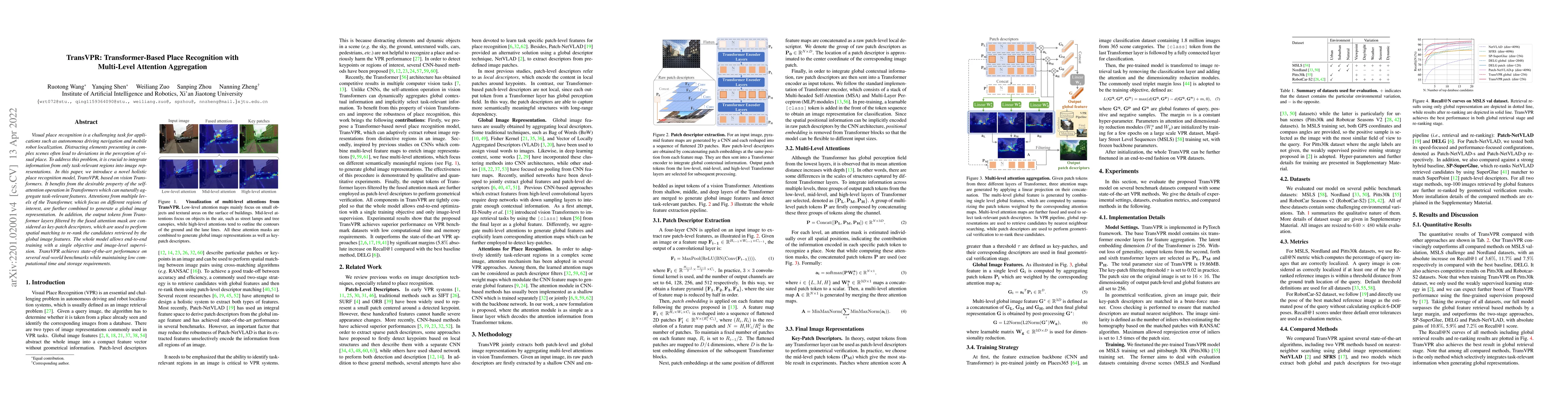 Thumbnail for TransVPR: Transformer-based place recognition with multi-level attention
  aggregation