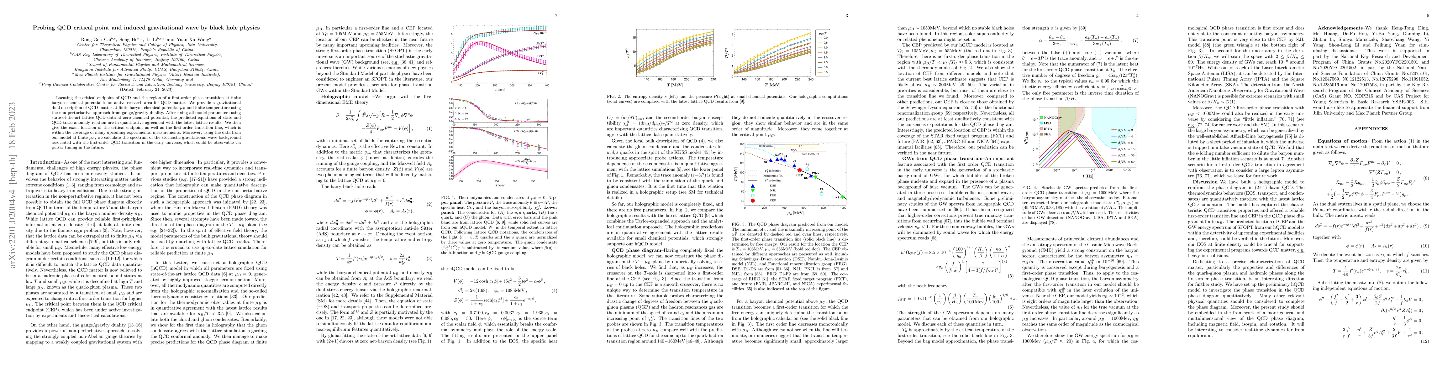 Thumbnail for Probing QCD critical point and induced gravitational wave by black hole
  physics