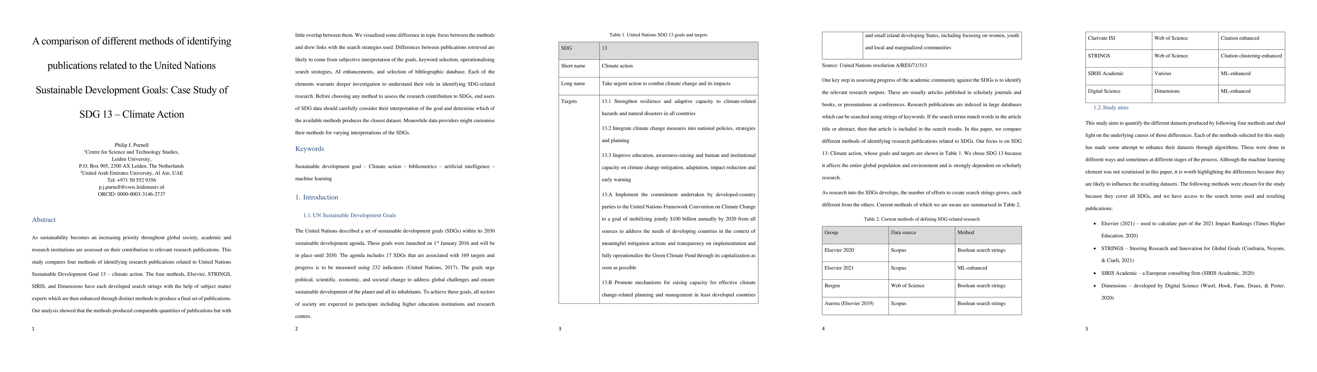 Thumbnail for A comparison of different methods of identifying publications related to
  the United Nations Sustainable Development Goals: Case Study of SDG 13:
  Climate Action