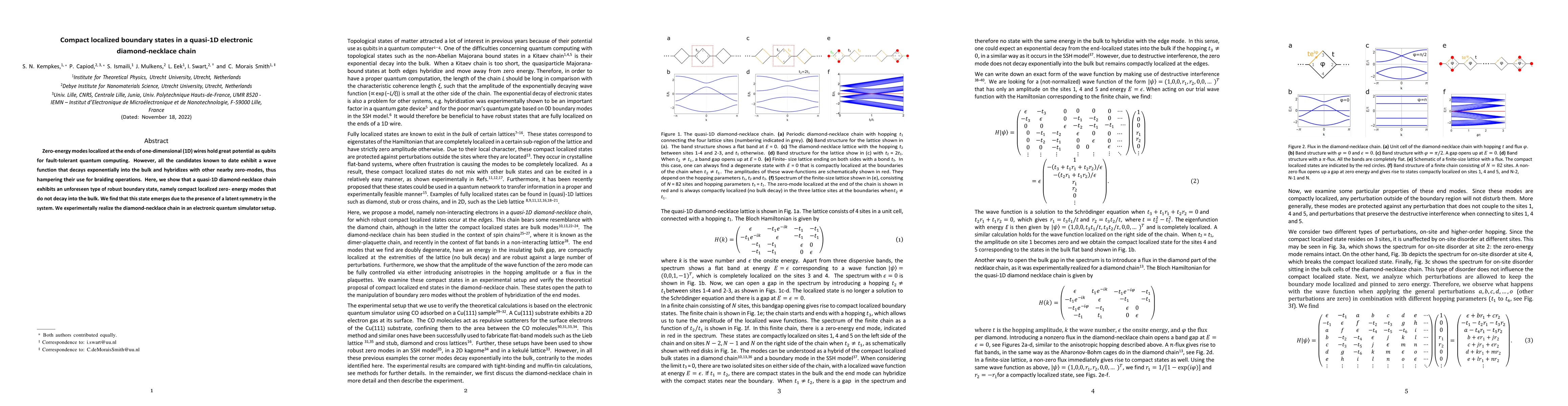 Thumbnail for Compact localized boundary states in a quasi-1D electronic
  diamond-necklace chain