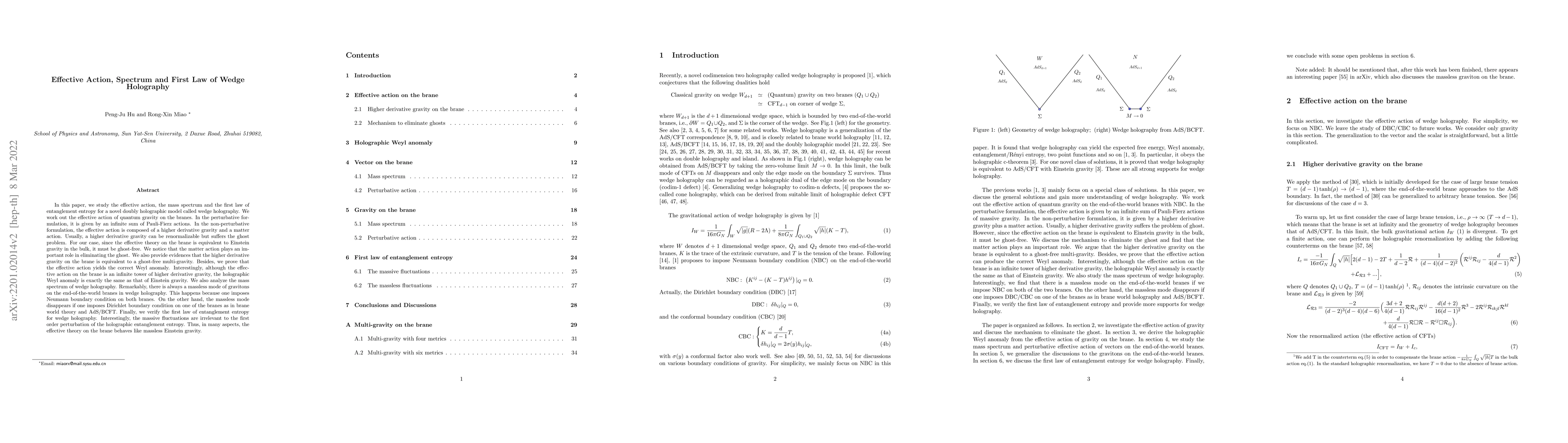 Thumbnail for Effective Action, Spectrum and First Law of Wedge Holography