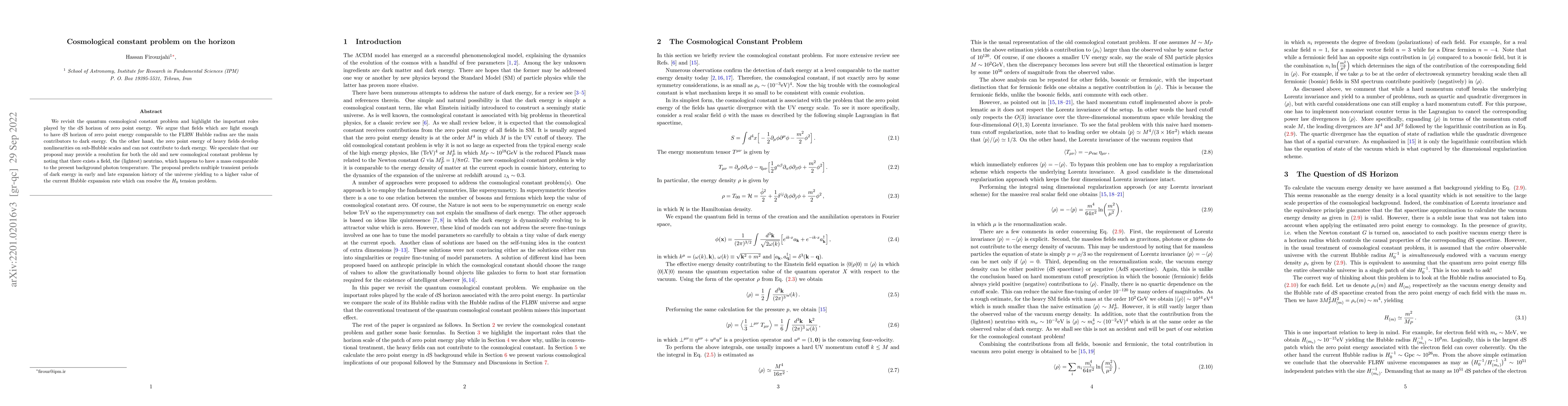 Thumbnail for Cosmological constant problem on the horizon