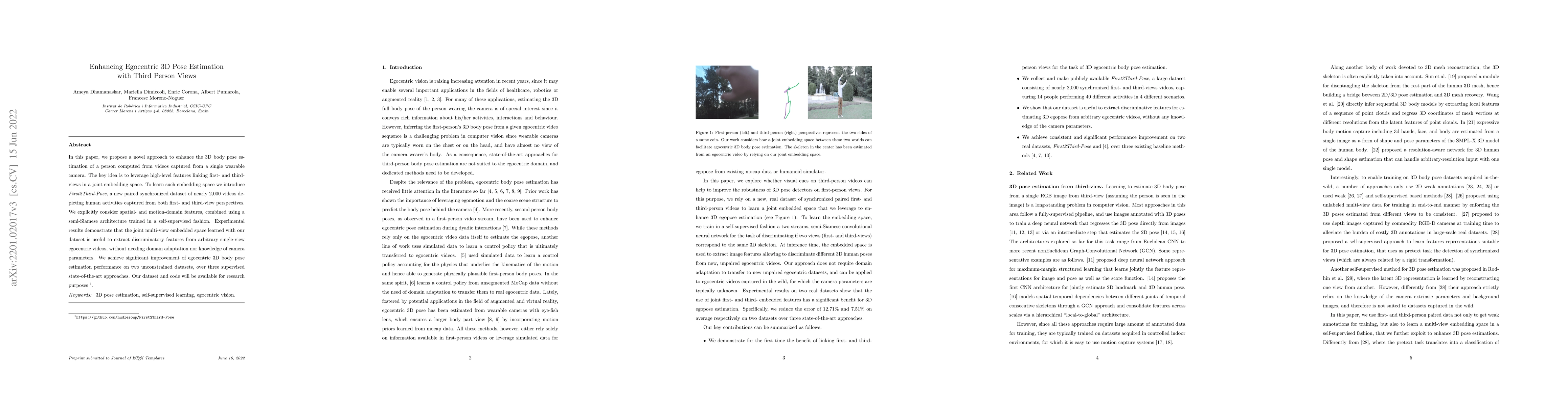 Thumbnail for Enhancing Egocentric 3D Pose Estimation with Third Person Views