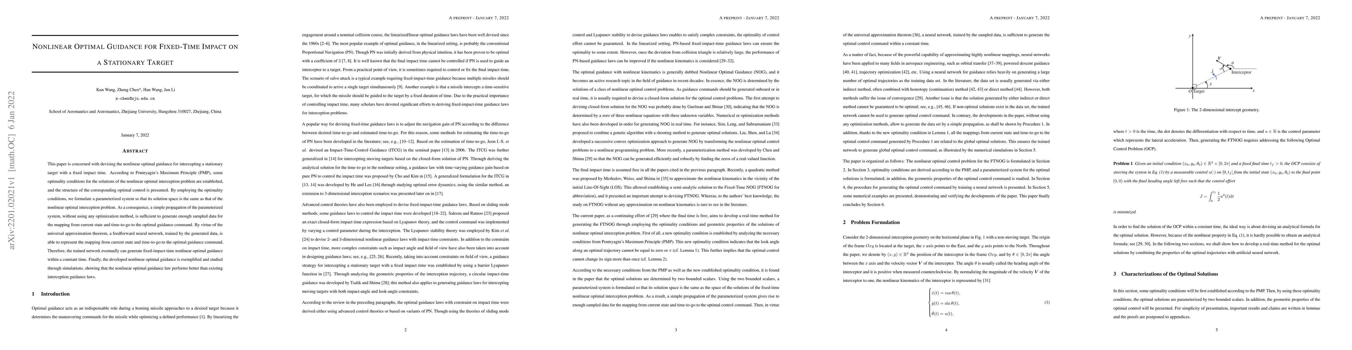 Thumbnail for Nonlinear Optimal Guidance for Fixed-Time Impact on a Stationary Target