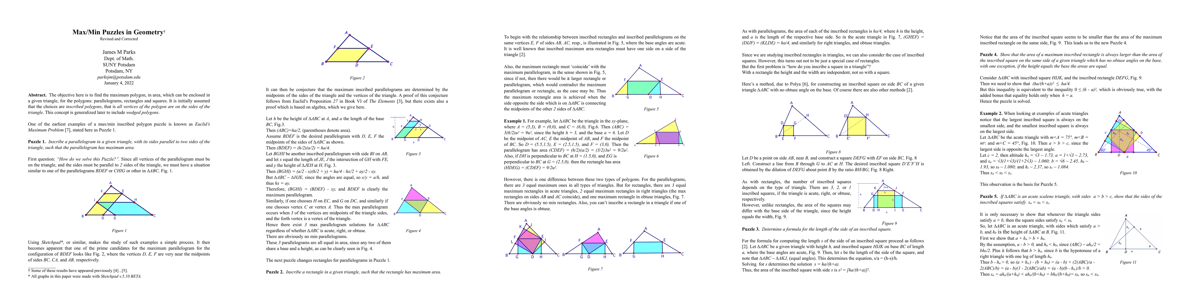Thumbnail for Max/Min Puzzles in Geometry