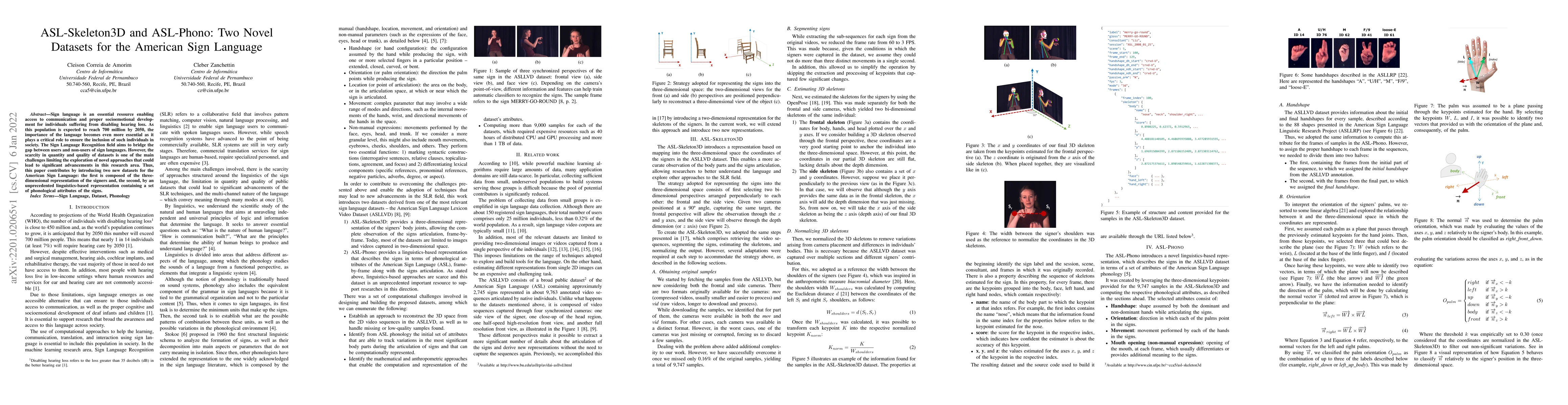 Thumbnail for ASL-Skeleton3D and ASL-Phono: Two Novel Datasets for the American Sign
  Language