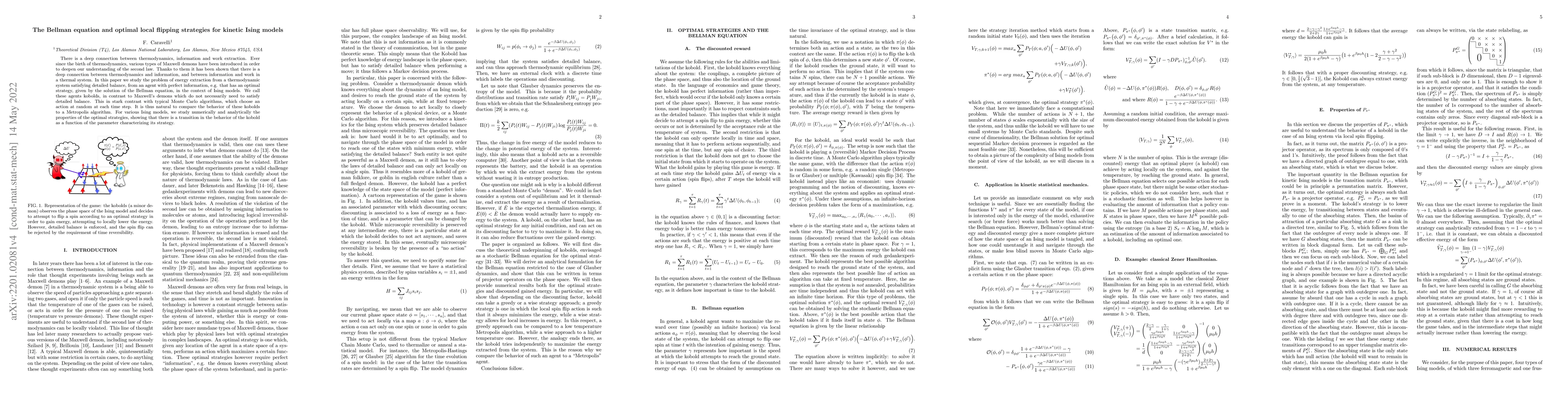 Thumbnail for The Bellman equation and optimal local flipping strategies for kinetic
  Ising models