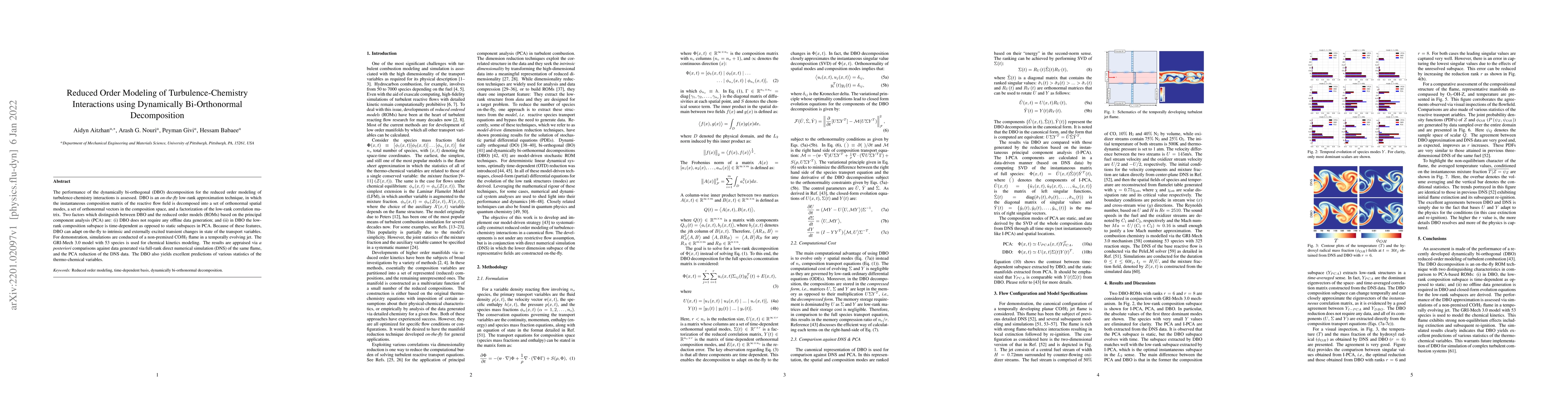 Thumbnail for Reduced Order Modeling of Turbulence-Chemistry Interactions using
  Dynamically Bi-Orthonormal Decomposition