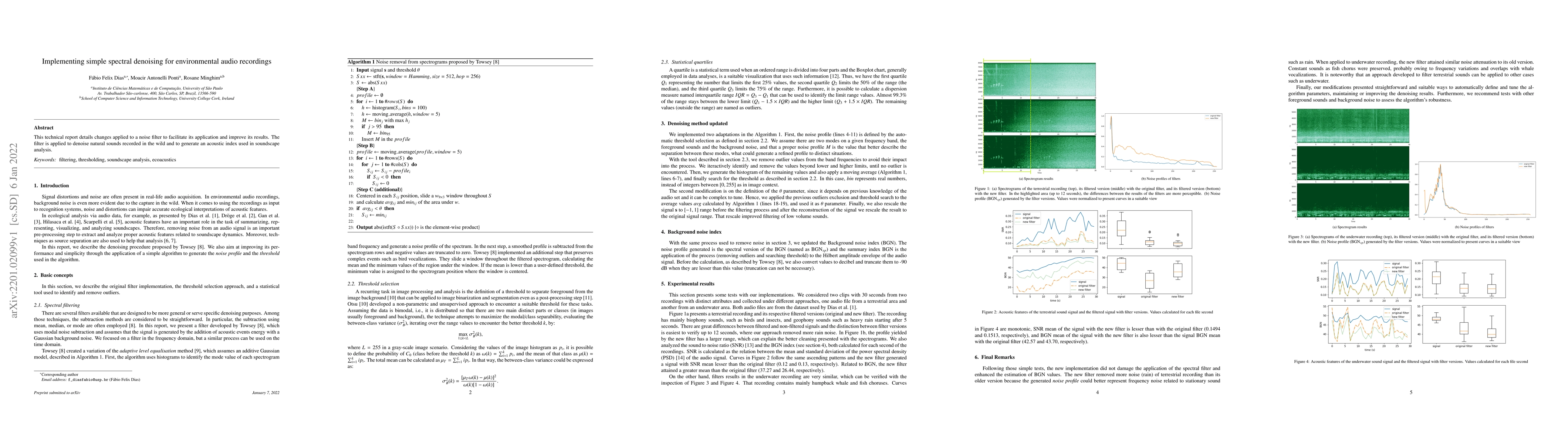 Thumbnail for Implementing simple spectral denoising for environmental audio
  recordings