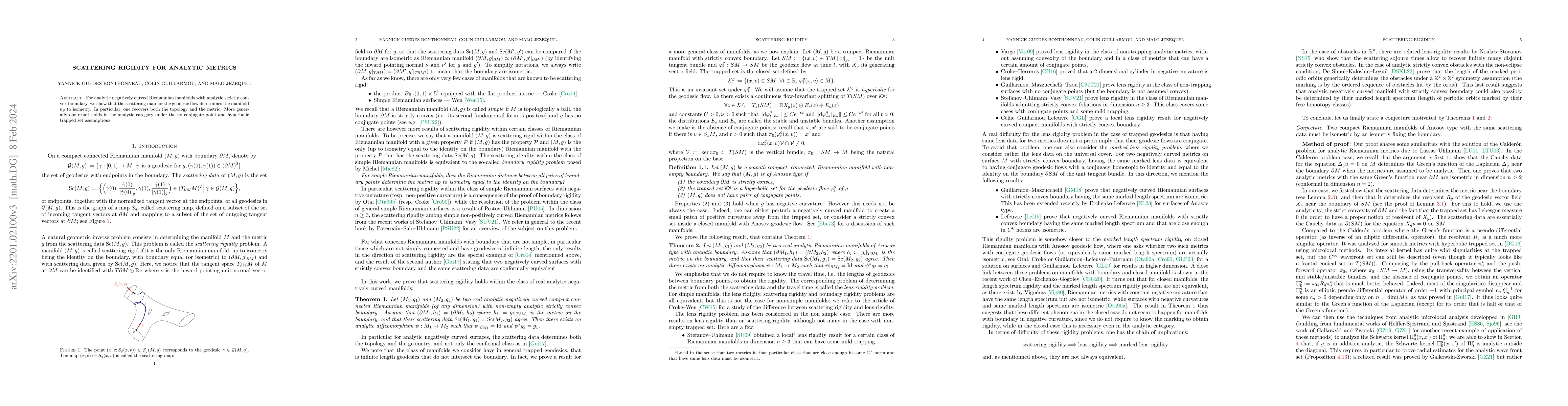 Thumbnail for Scattering rigidity for analytic metrics