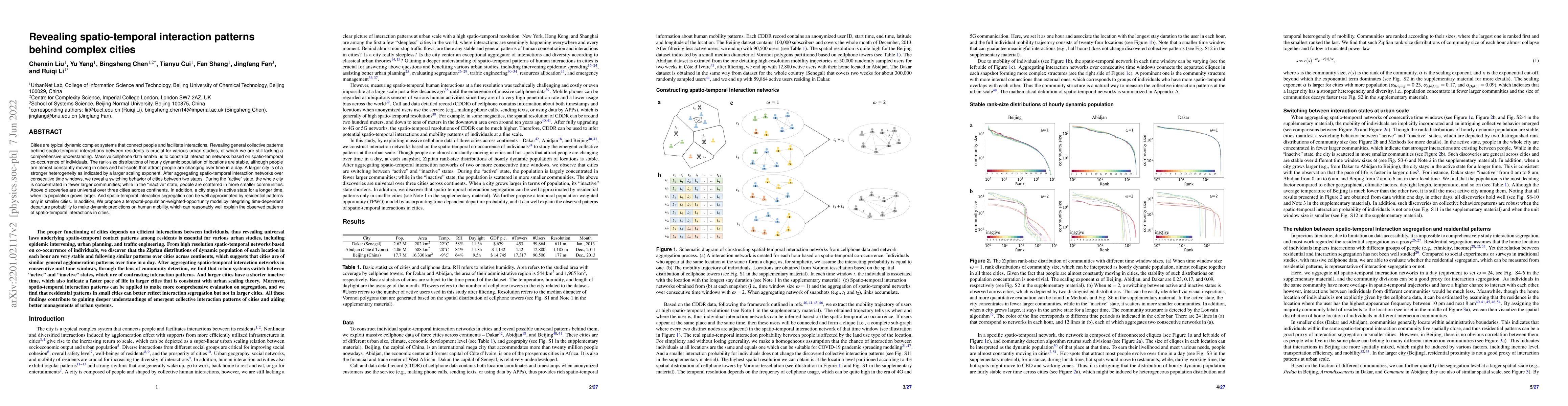 Thumbnail for Revealing spatio-temporal interaction patterns behind complex cities
