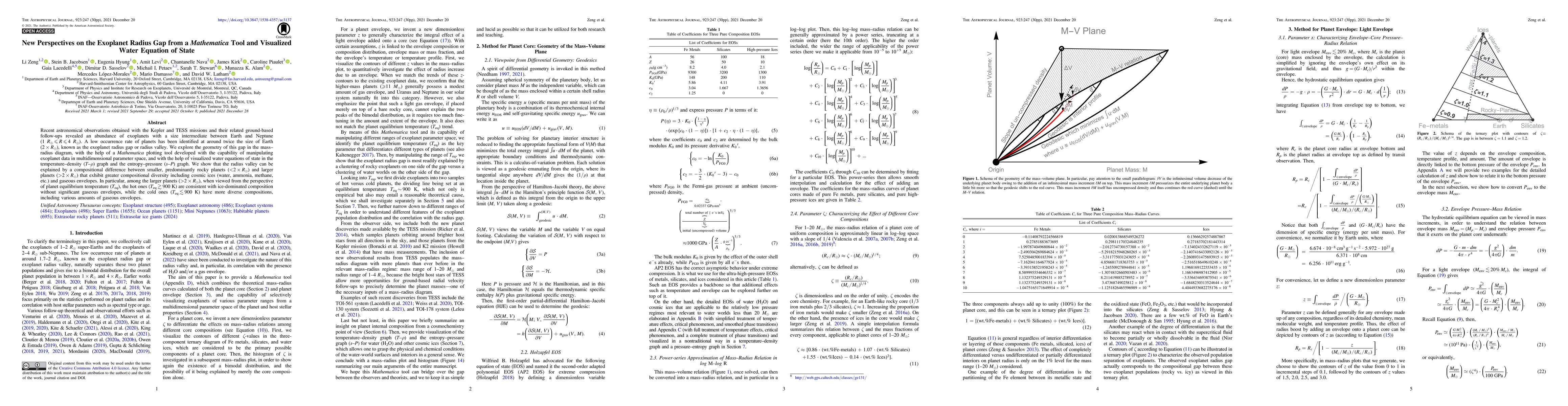 Thumbnail for New Perspectives on the Exoplanet Radius Gap from a Mathematica Tool and
  Visualized Water Equation of State