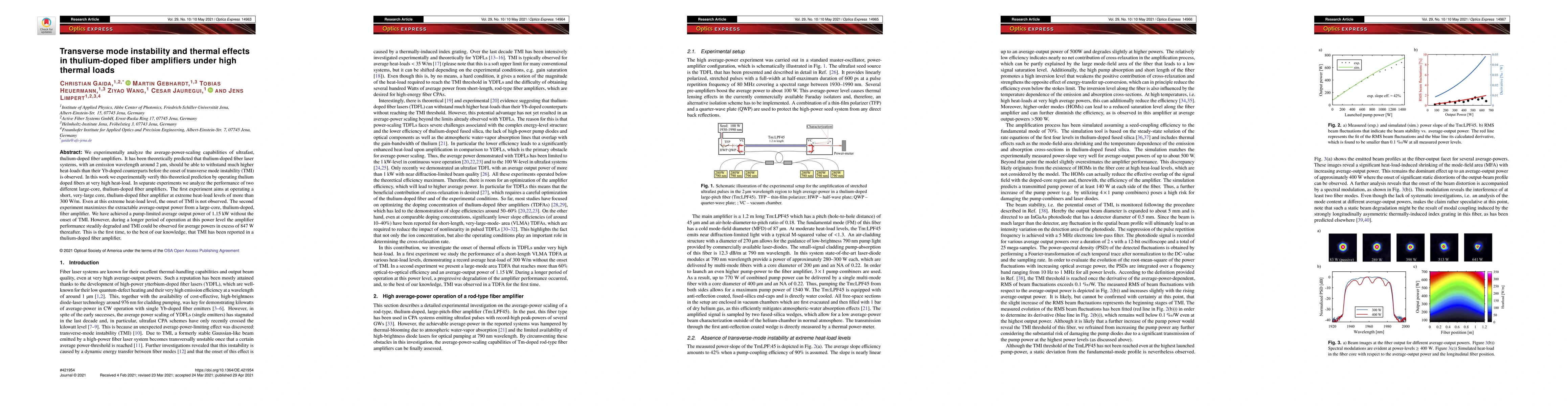 Thumbnail for Transverse mode instability and thermal effects in thulium-doped fiber
  amplifiers under high thermal loads