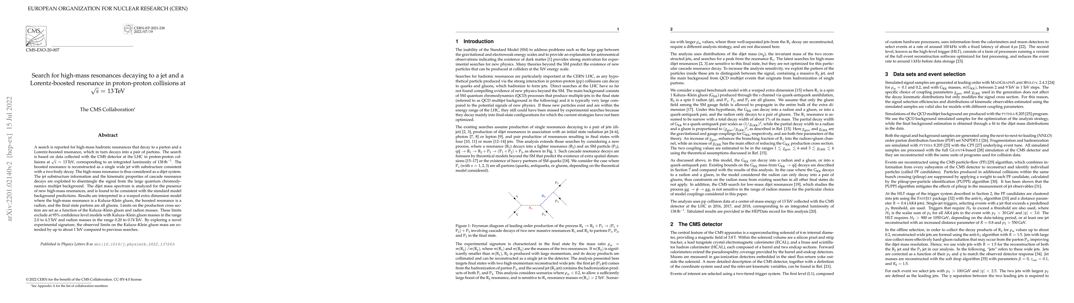 Thumbnail for Search for high-mass resonances decaying to a jet and a Lorentz-boosted
  resonance in proton-proton collisions at $\sqrt{s} =$ 13 TeV