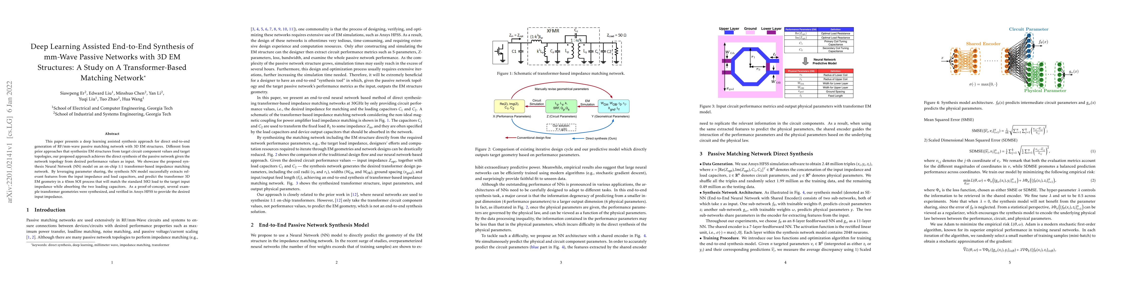 Thumbnail for Deep Learning Assisted End-to-End Synthesis of mm-Wave Passive Networks
  with 3D EM Structures: A Study on A Transformer-Based Matching Network