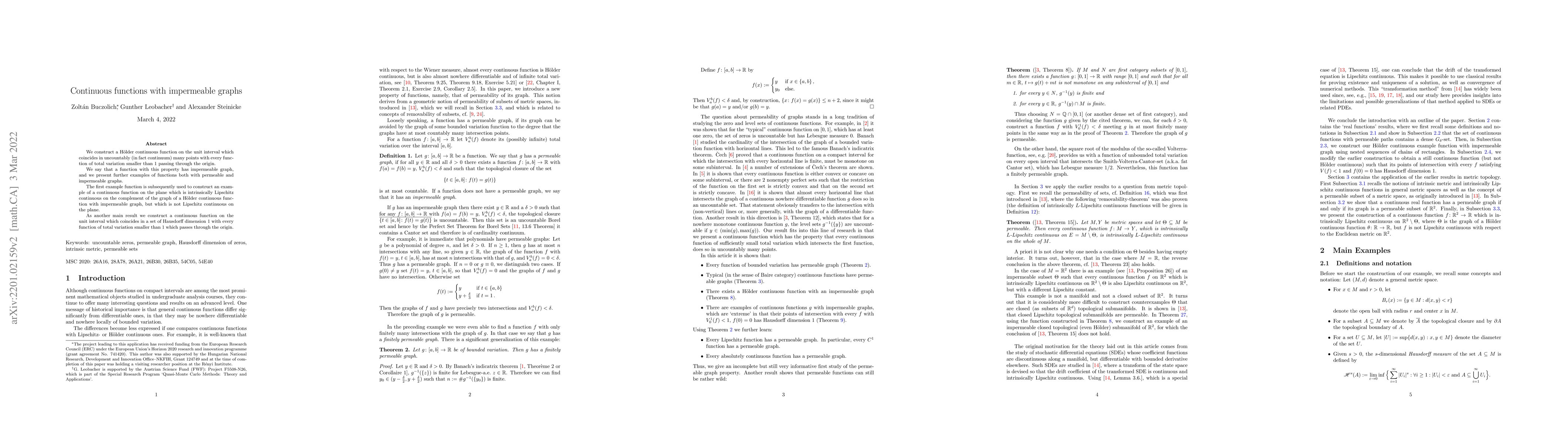 Thumbnail for Continuous functions with impermeable graphs