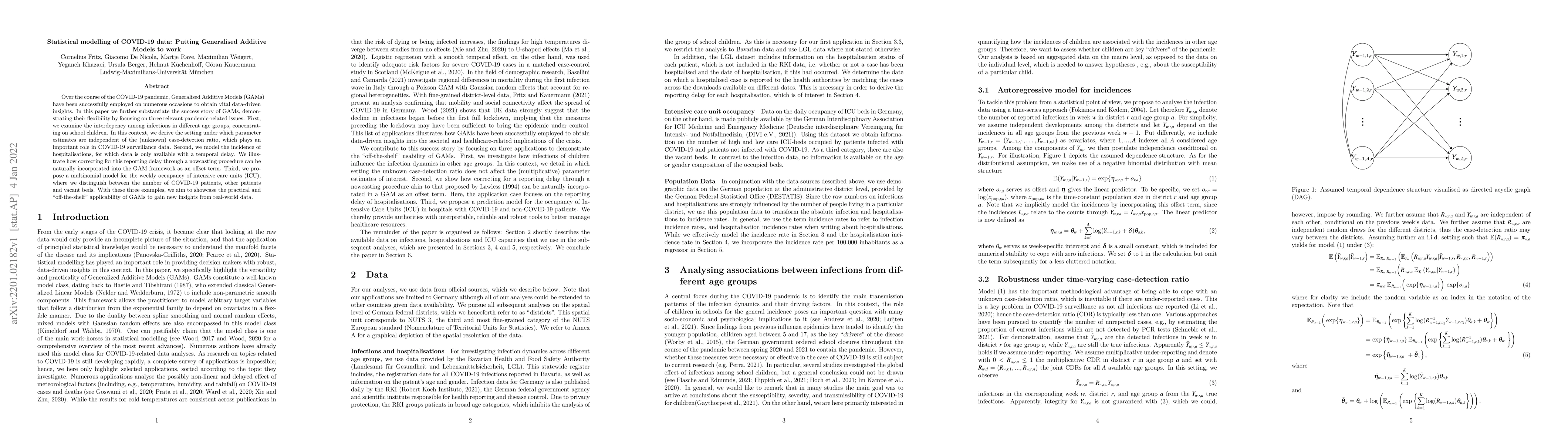 Thumbnail for Statistical modelling of COVID-19 data: Putting Generalised Additive
  Models to work