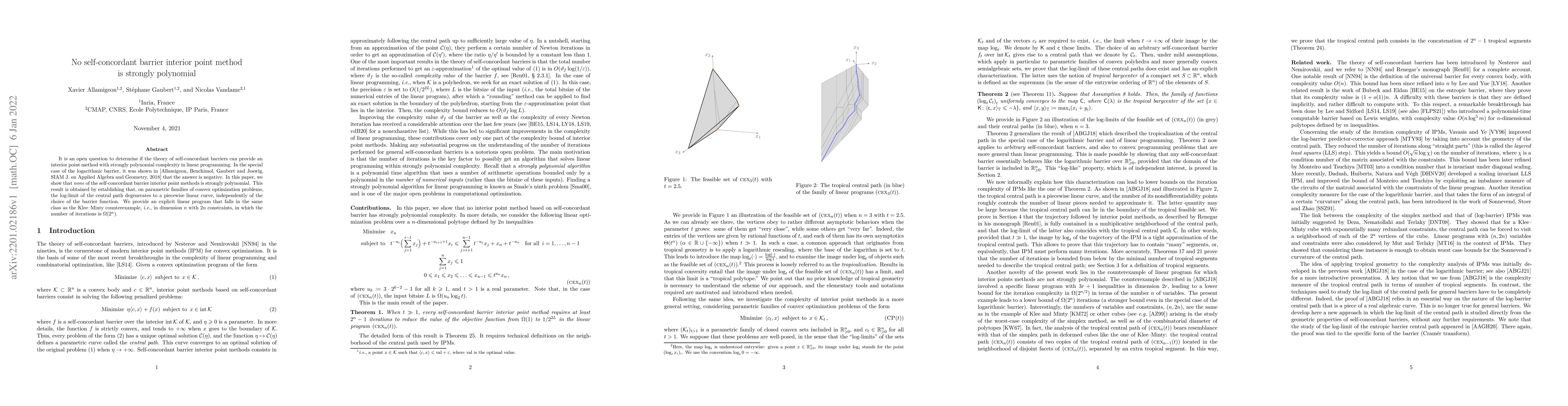Thumbnail for No self-concordant barrier interior point method is strongly polynomial