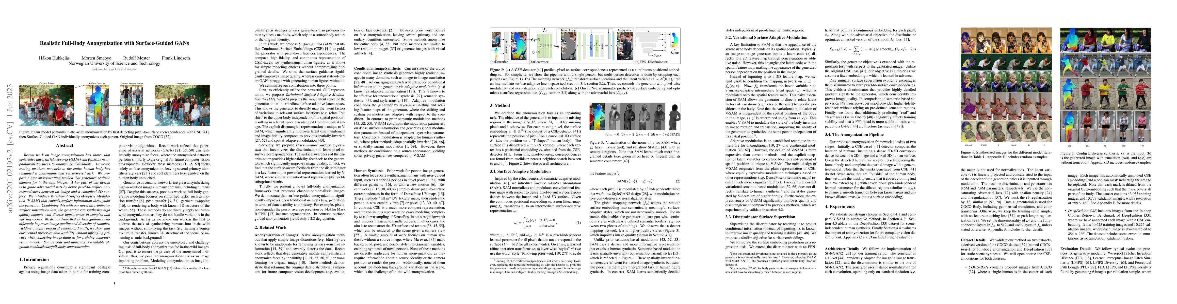 Thumbnail for Realistic Full-Body Anonymization with Surface-Guided GANs