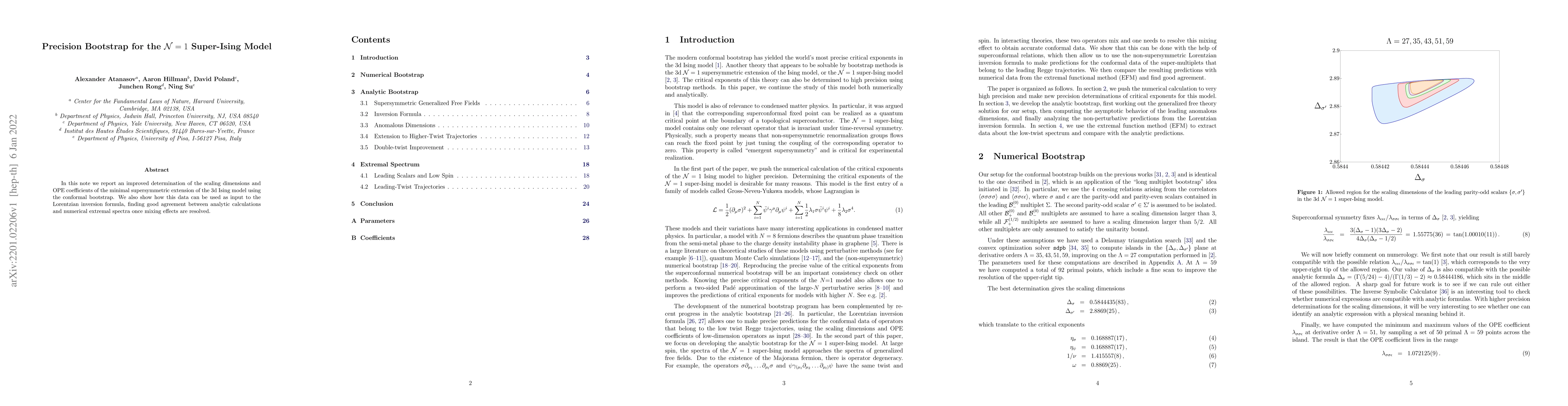 Thumbnail for Precision Bootstrap for the $\mathcal{N}=1$ Super-Ising Model