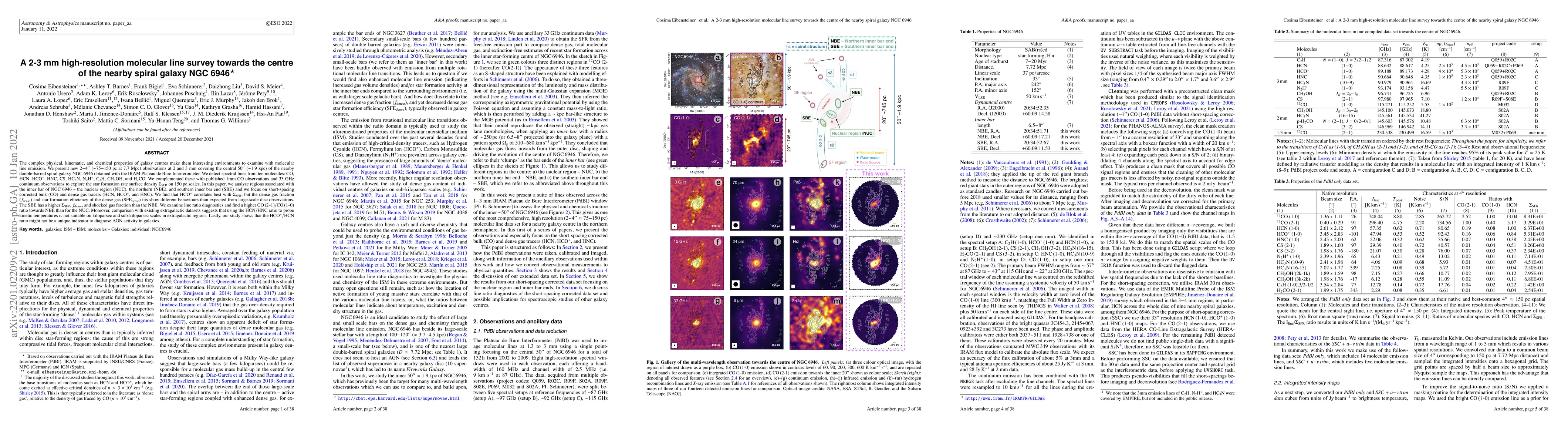 Thumbnail for A 2-3 mm high-resolution molecular line survey towards the centre of the
  nearby spiral galaxy NGC 6946