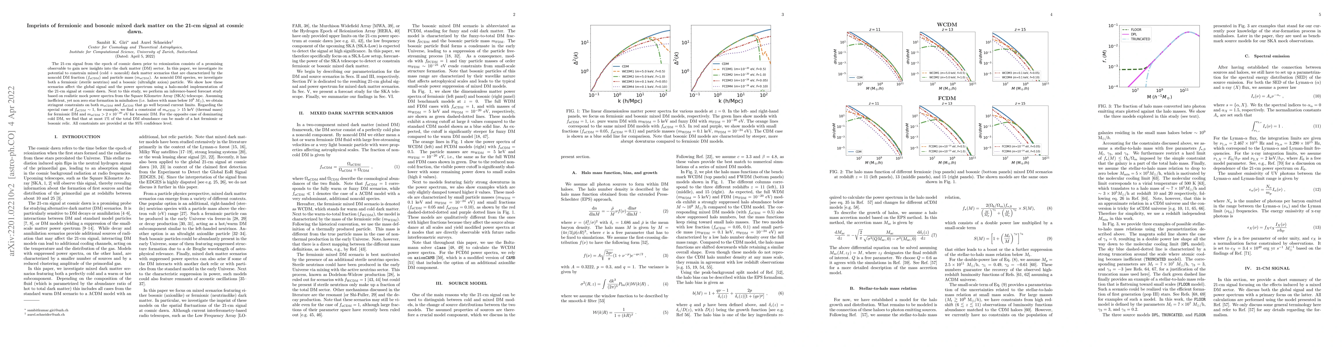 Thumbnail for Imprints of fermionic and bosonic mixed dark matter on the 21-cm signal
  at cosmic dawn