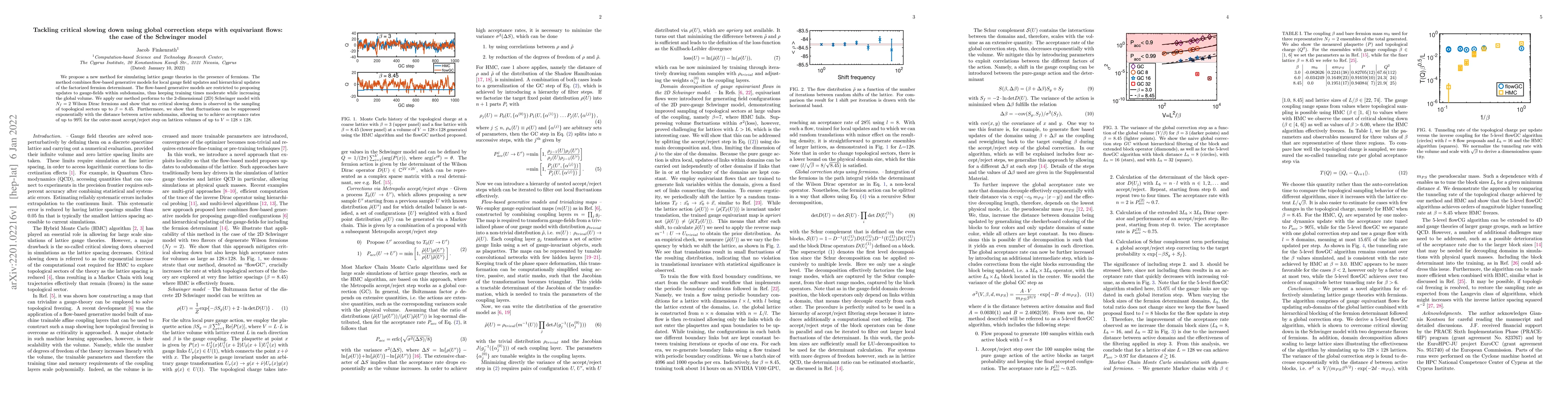 Thumbnail for Tackling critical slowing down using global correction steps with
  equivariant flows: the case of the Schwinger model