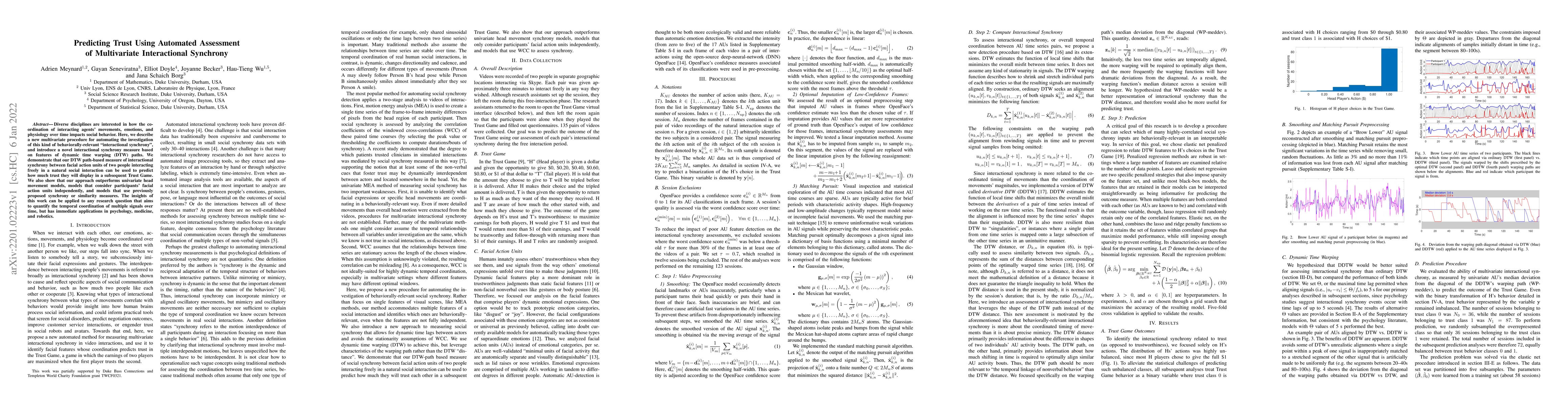 Thumbnail for Predicting Trust Using Automated Assessment of Multivariate
  Interactional Synchrony