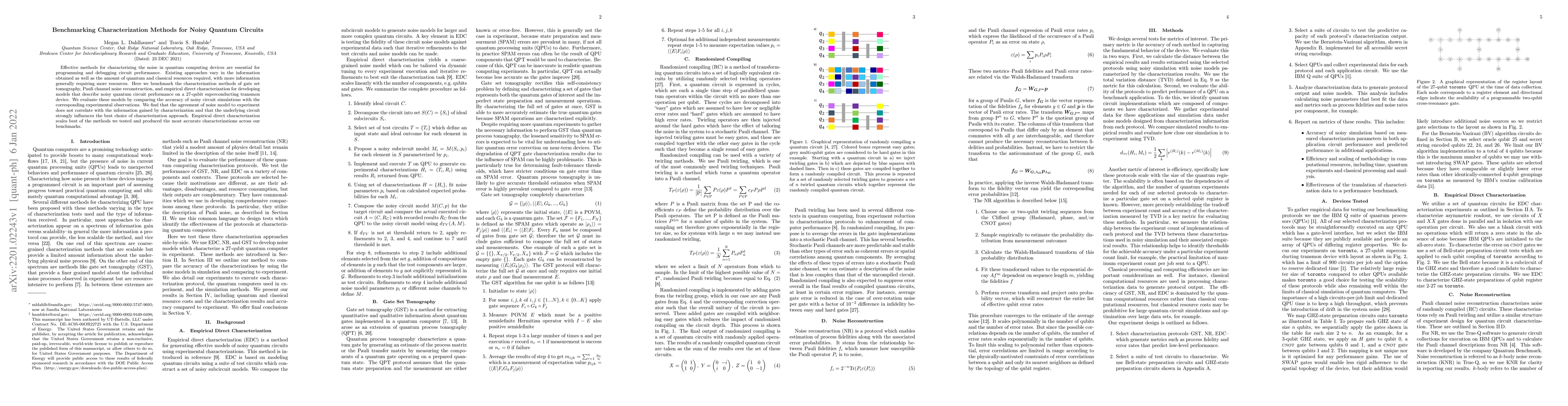 Thumbnail for Benchmarking Characterization Methods for Noisy Quantum Circuits