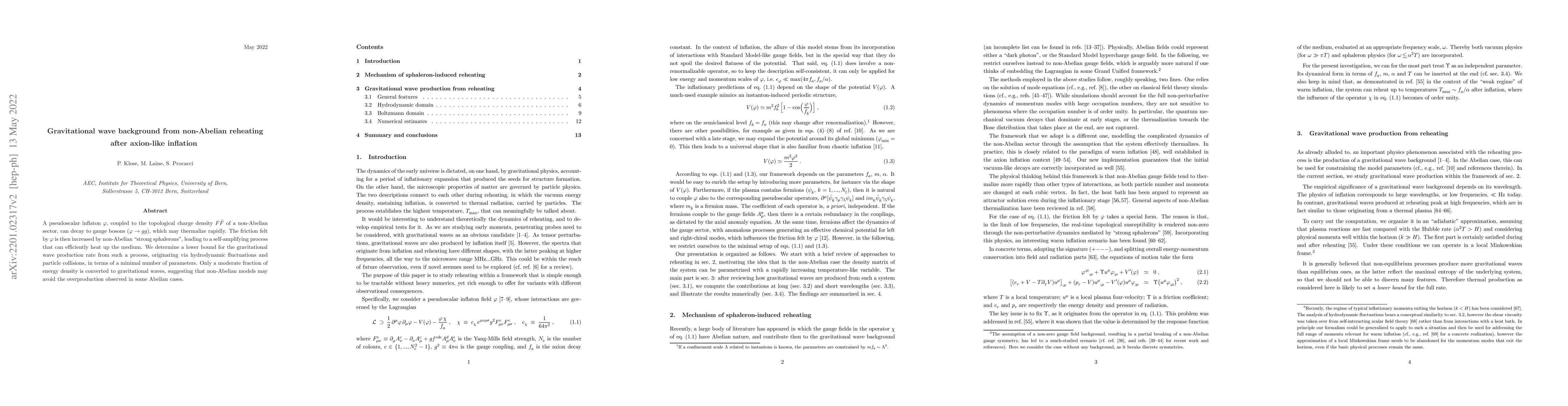 Thumbnail for Gravitational wave background from non-Abelian reheating after
  axion-like inflation