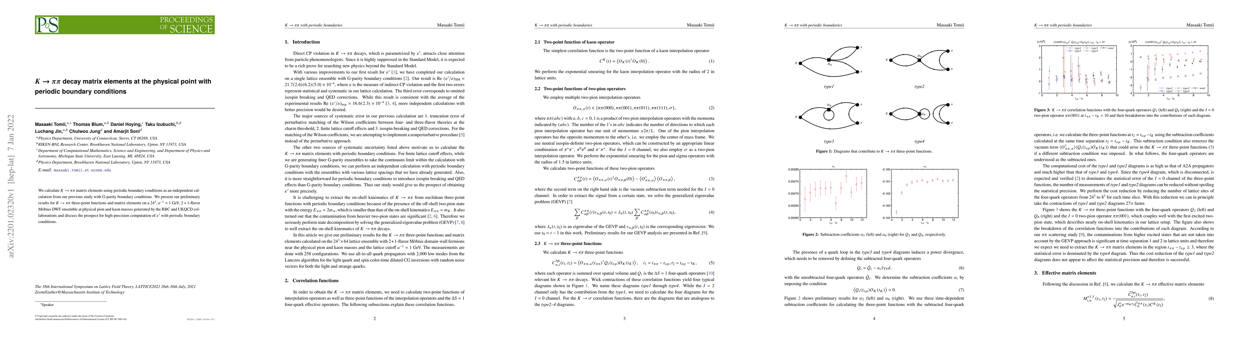 Thumbnail for $K\to\pi\pi$ decay matrix elements at the physical point with periodic
  boundary conditions