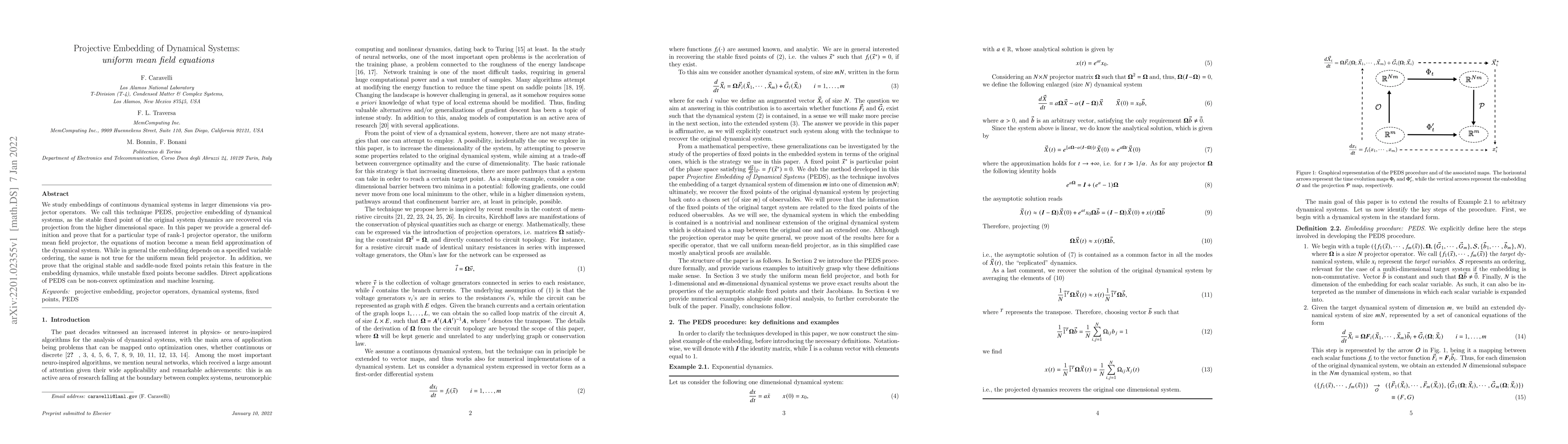 Thumbnail for Projective Embedding of Dynamical Systems: uniform mean field equations