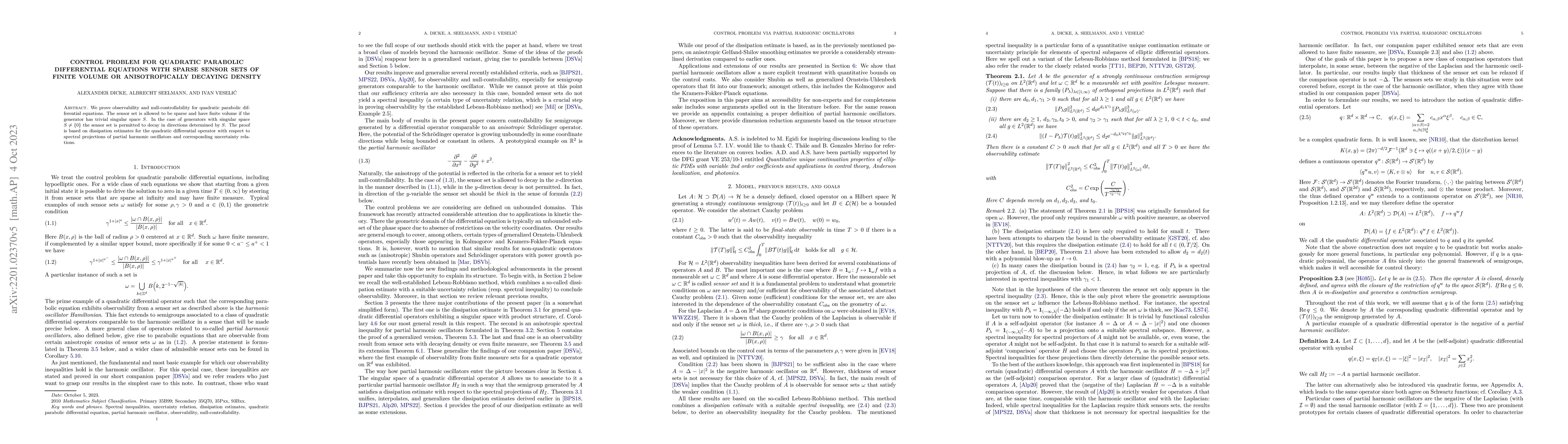 Thumbnail for Control problem for quadratic parabolic differential equations with
  sparse sensor sets of finite volume or anisotropically decaying density
