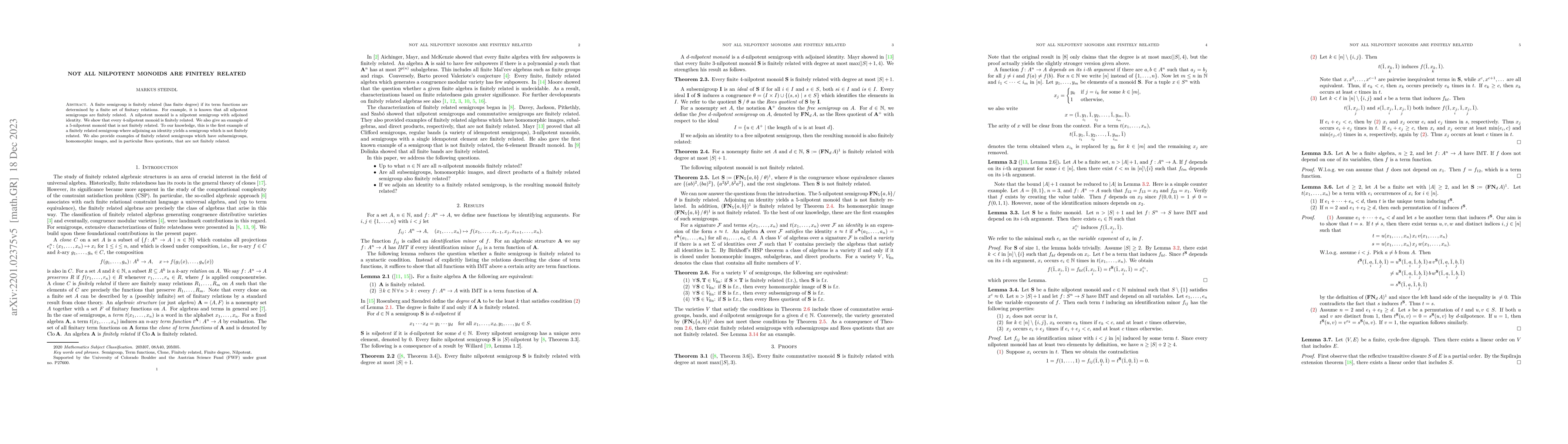 Thumbnail for Not all nilpotent monoids are finitely related