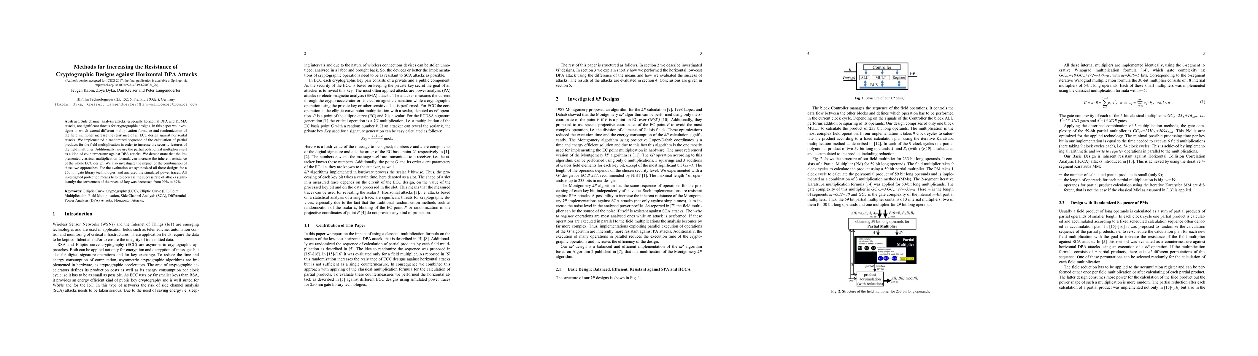 Thumbnail for Methods for Increasing the Resistance of Cryptographic Designs against
  Horizontal DPA Attacks