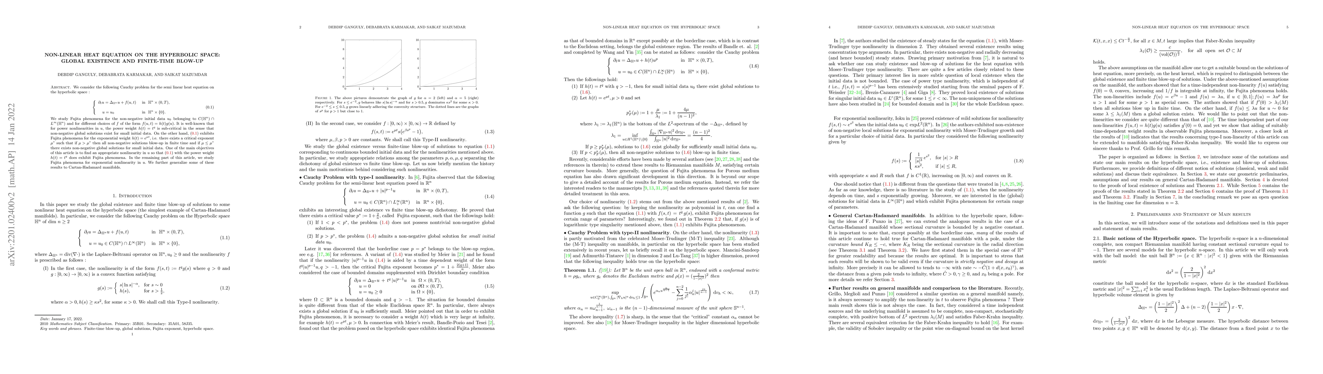 Thumbnail for Non-linear heat equation on the Hyperbolic space: Global existence and
  finite-time Blow-up
