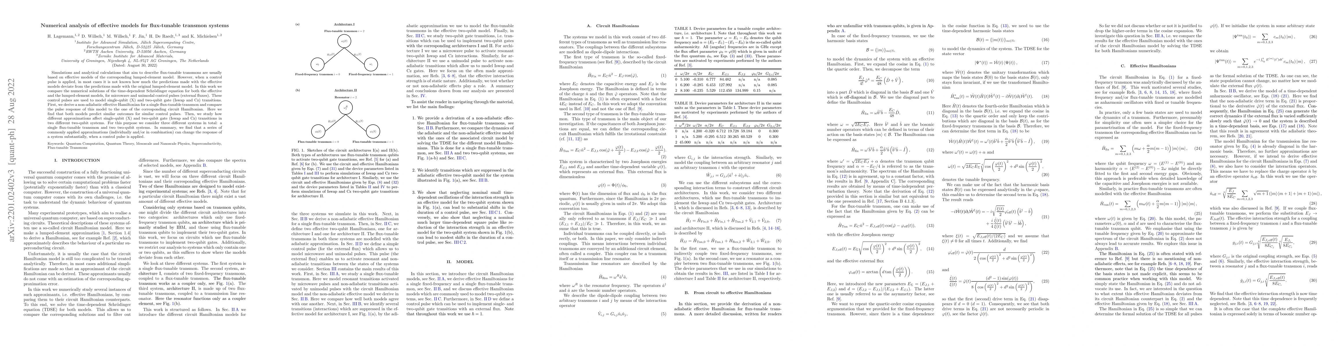 Thumbnail for Numerical analysis of effective models for flux-tunable transmon systems