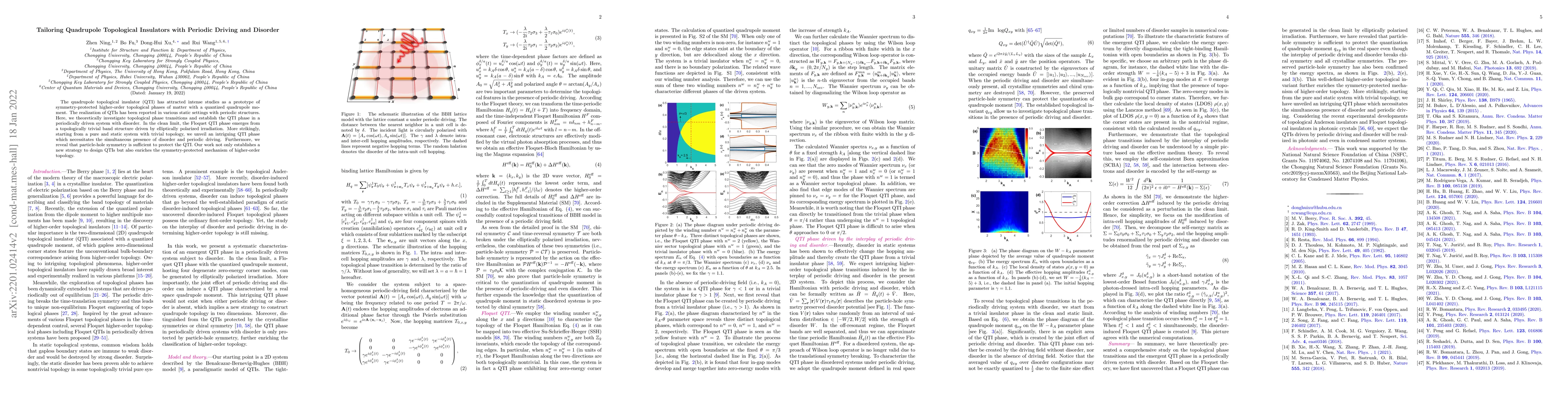 Thumbnail for Tailoring Quadrupole Topological Insulators with Periodic Driving and
  Disorder