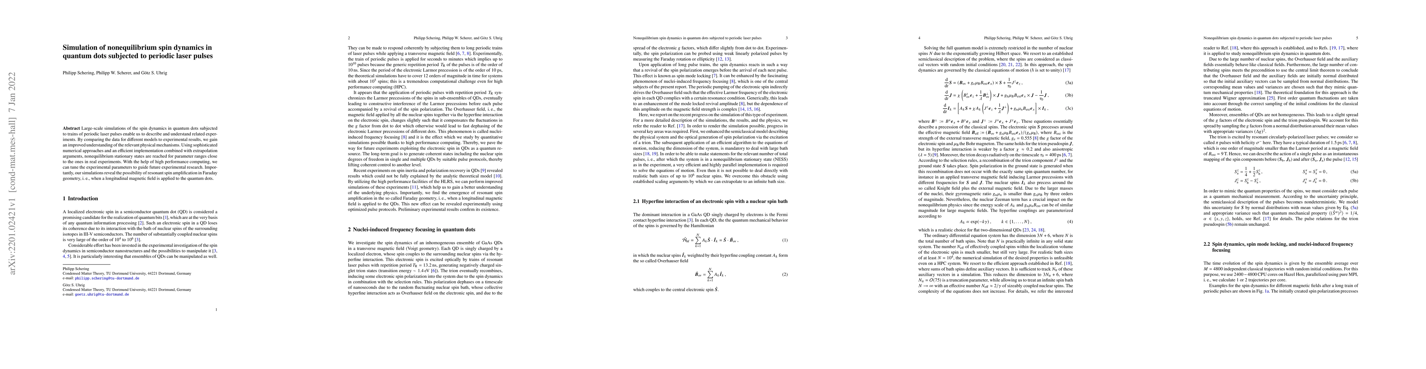 Thumbnail for Simulation of nonequilibrium spin dynamics in quantum dots subjected to
  periodic laser pulses