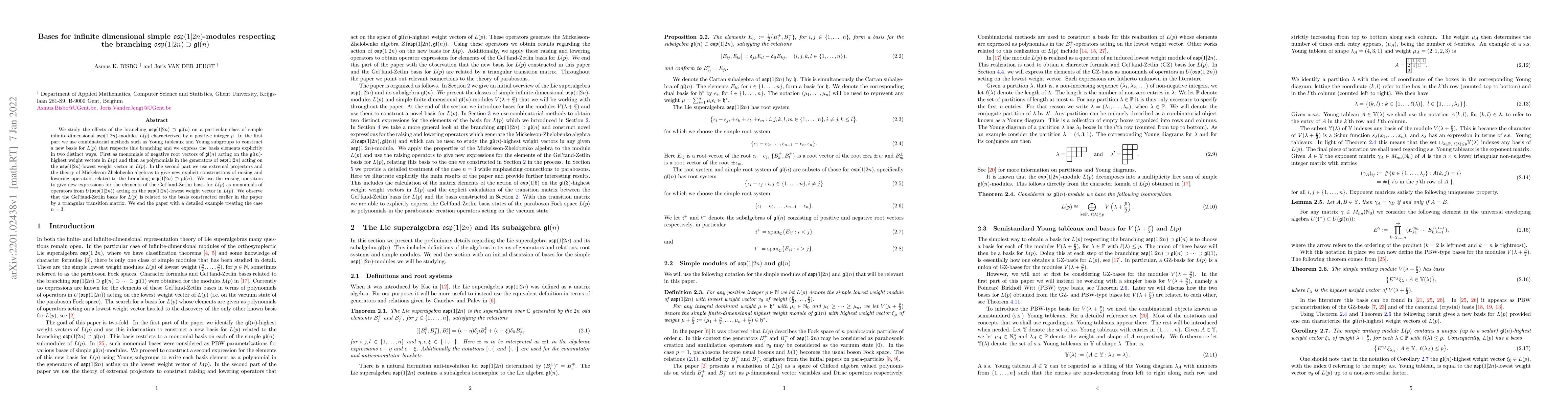 Thumbnail for Bases for infinite dimensional simple $\mathfrak{osp}(1|2n)$-modules
  respecting the branching $\mathfrak{osp}(1|2n)\supset \mathfrak{gl}(n)$