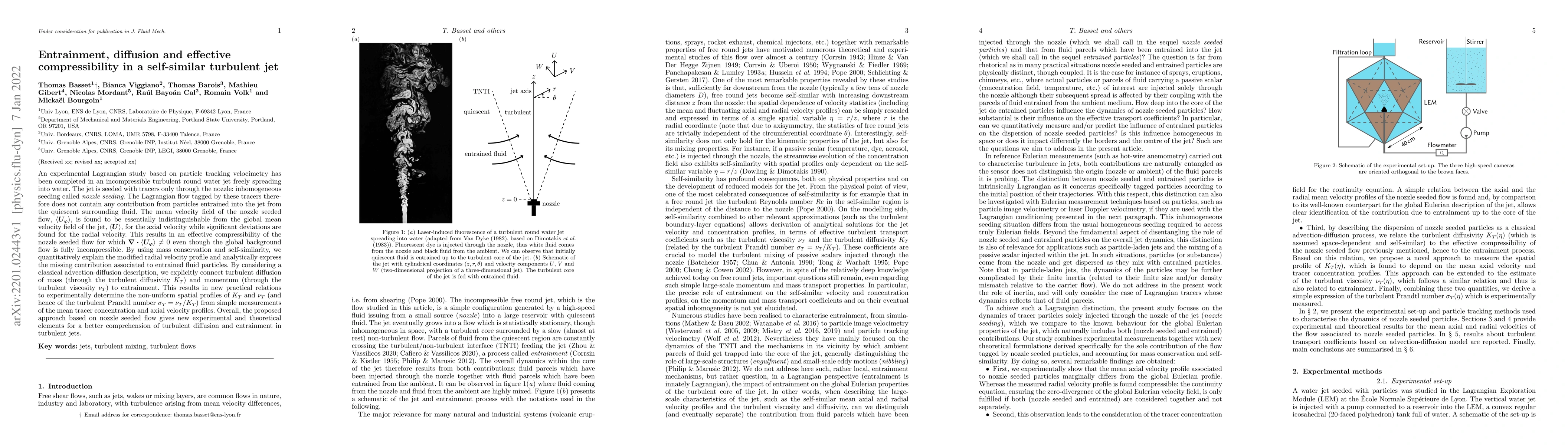Thumbnail for Entrainment, diffusion and effective compressibility in a self-similar
  turbulent jet