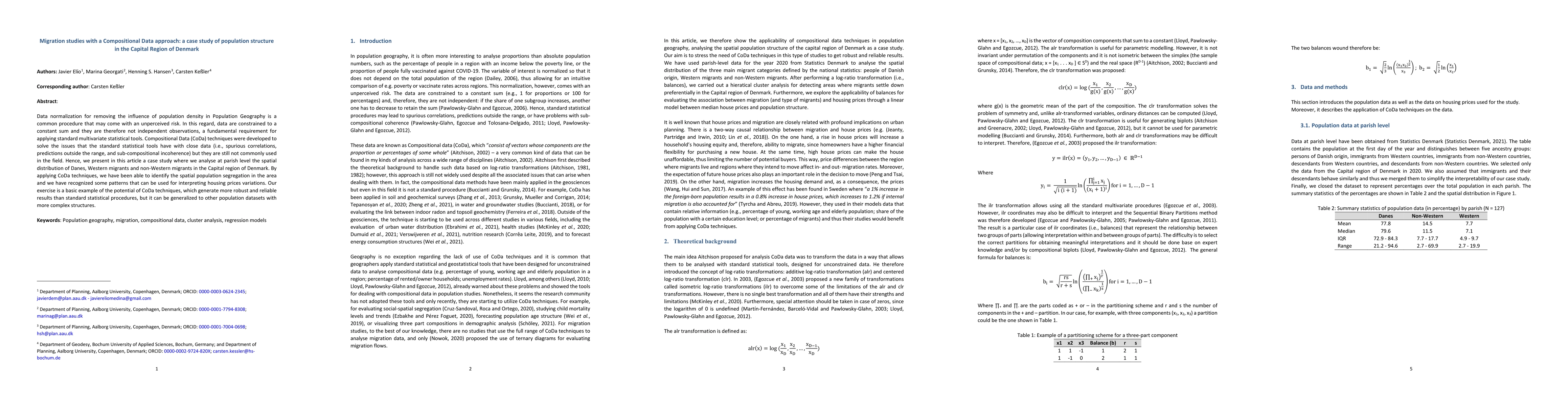 Thumbnail for Migration studies with a Compositional Data approach: a case study of
  population structure in the Capital Region of Denmark
