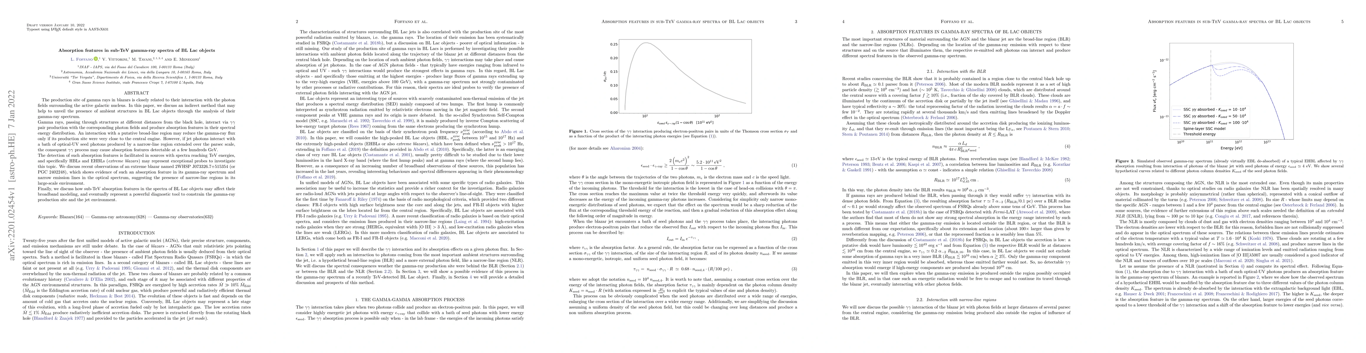 Thumbnail for Absorption features in sub-TeV gamma-ray spectra of BL Lac objects