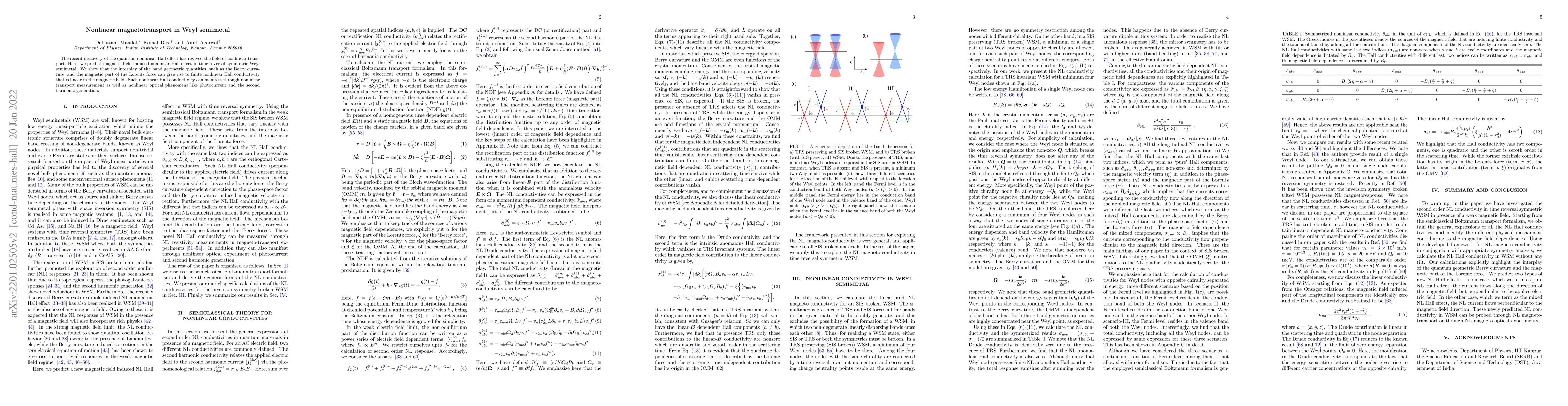 Thumbnail for Nonlinear magnetotransport in Weyl semimetal