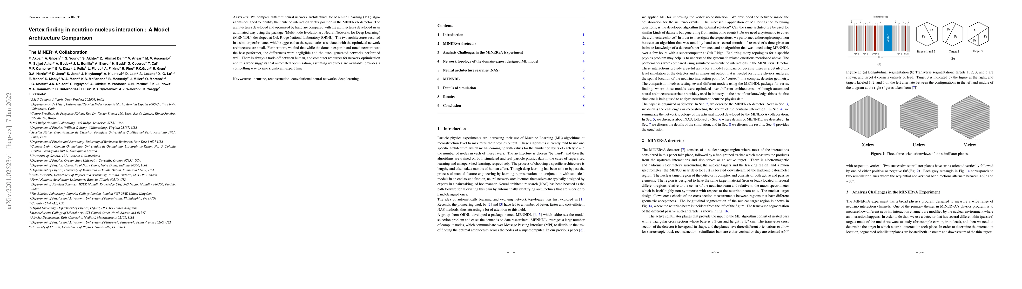 Thumbnail for Vertex finding in neutrino-nucleus interaction: A Model Architecture
  Comparison
