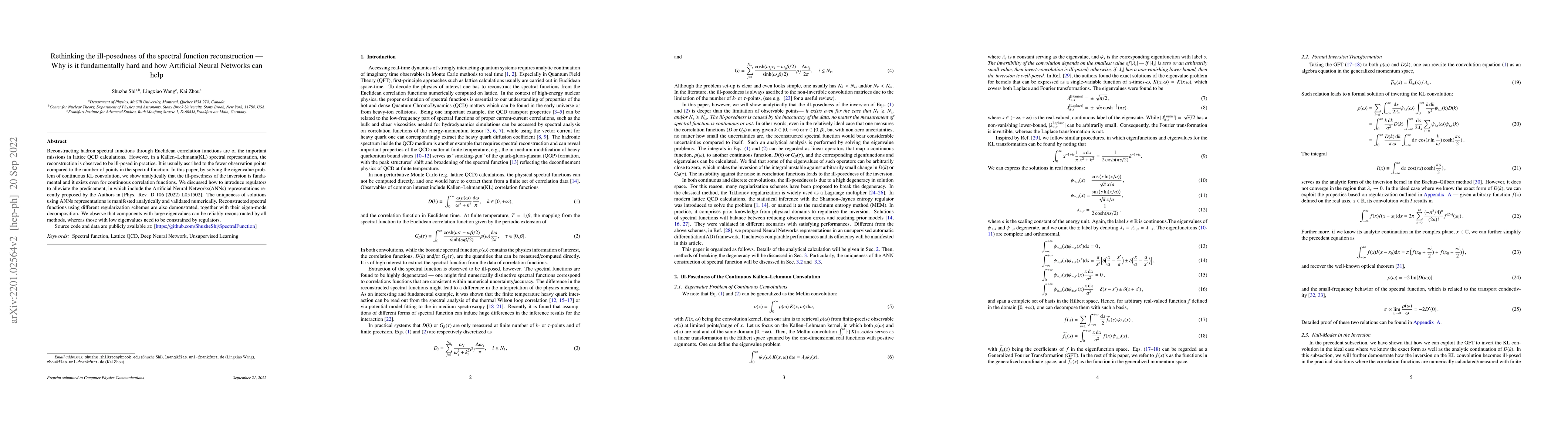 Thumbnail for Rethinking the ill-posedness of the spectral function reconstruction --
  why is it fundamentally hard and how Artificial Neural Networks can help