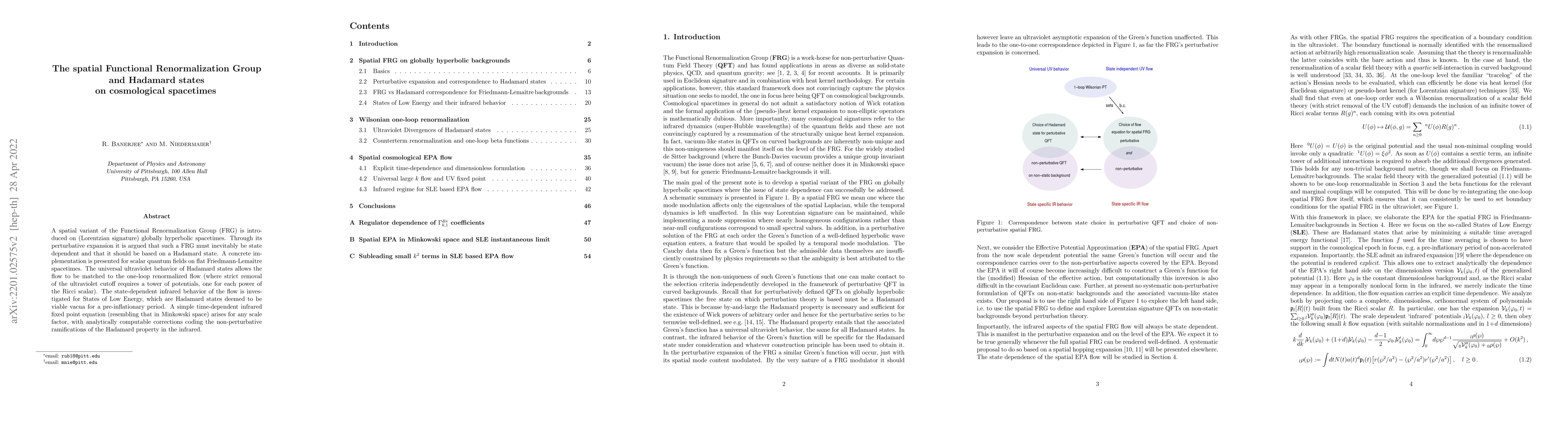 Thumbnail for The spatial Functional Renormalization Group and Hadamard states on
  cosmological spacetimes
